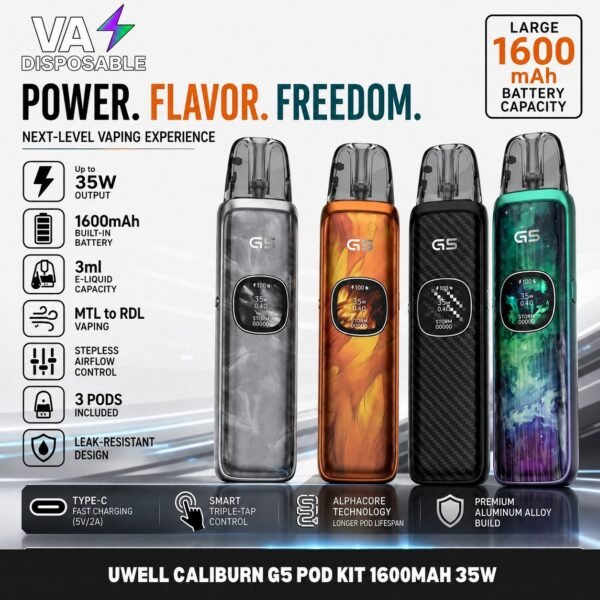 Uwell Caliburn G5 Pod Kit 1600mAh 35W IN DUBAI Uwell Caliburn G5 Pod Kit 1600mAh 35W IN DUBAI