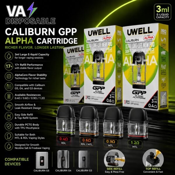 UWELL GPP ALPHA Pod Cartridge 3ml In UAE UWELL GPP ALPHA Pod Cartridge 3ml In UAE