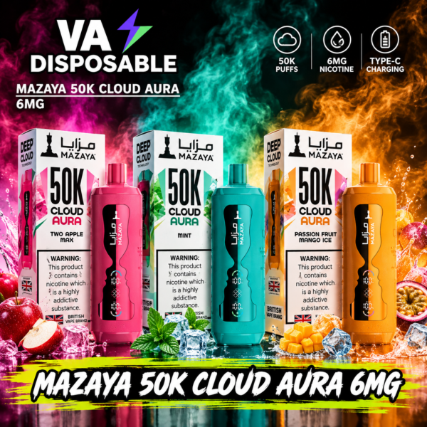 Mazaya 50K Cloud Aura 6mg Disposable Vape Mazaya 50K Cloud Aura 6mg Disposable Vape